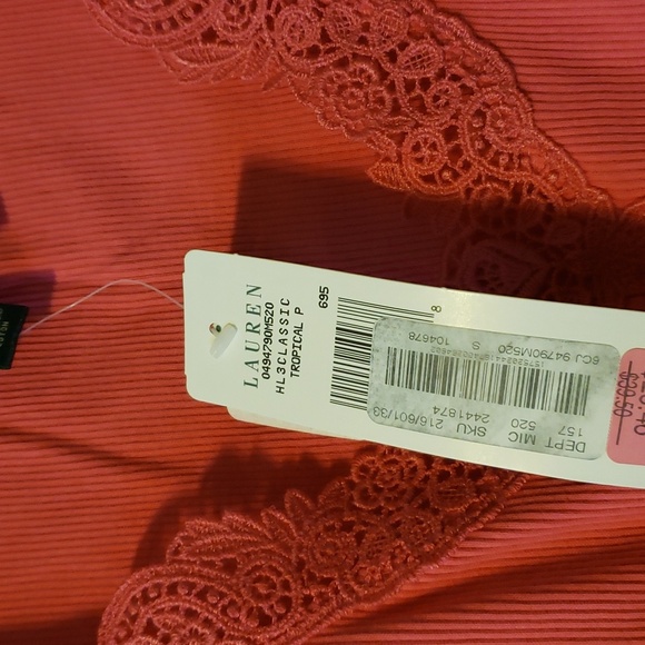 NWT Ralph Lauren Coral Pink Tank Top Size Small - Picture 5 of 6